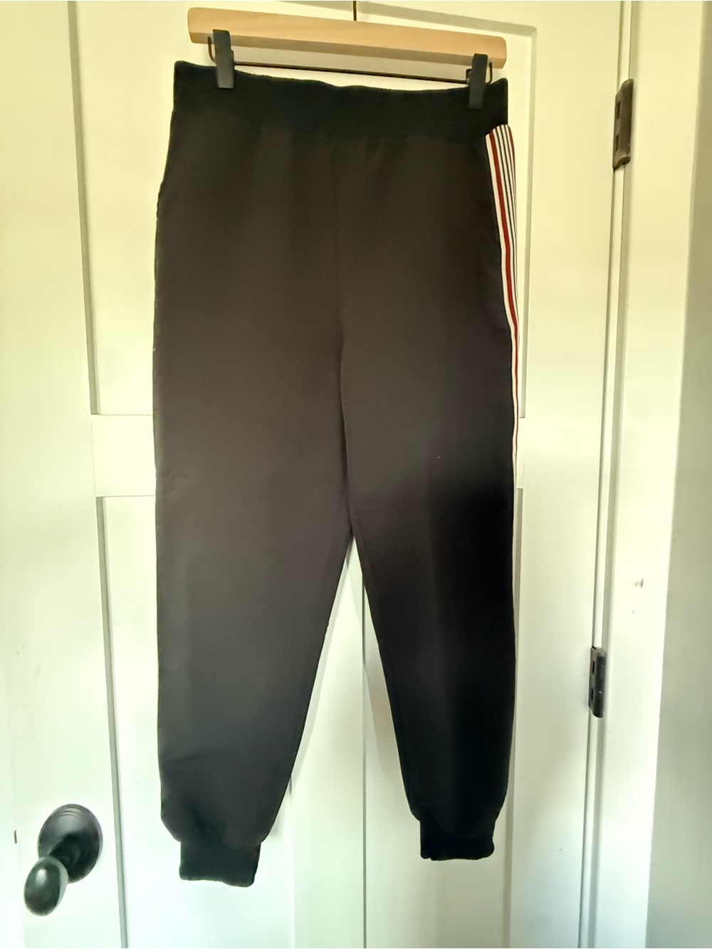 bishop + young Black Joggers with Red-White Stripe